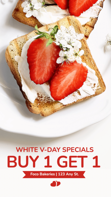 Creative Dessert Display White Valentine's Day Promotion Ecommerce Story预览效果