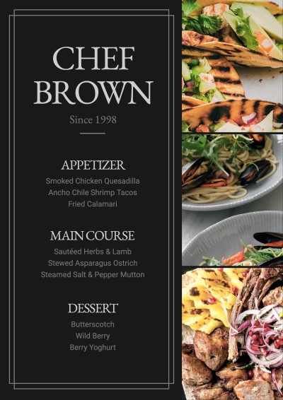 Chef Brown Restaurant Menu