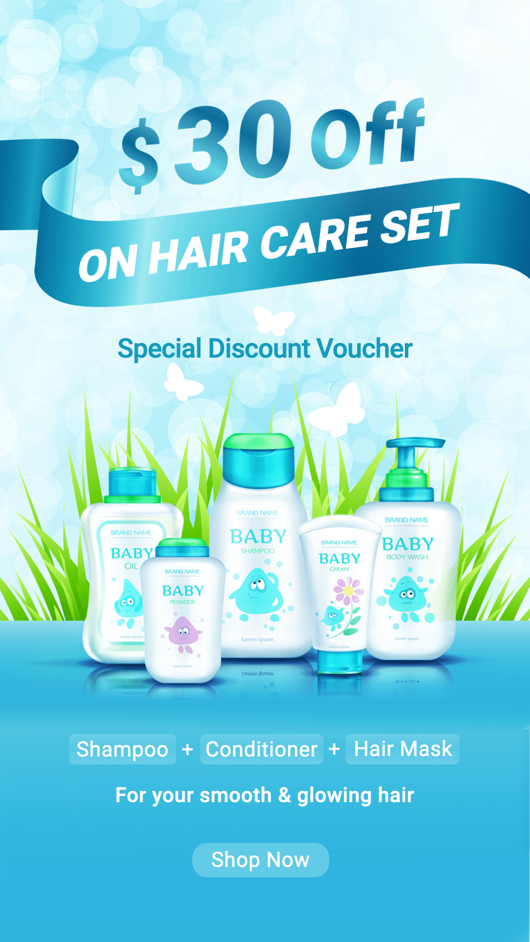 Personal Care Hair Washing Set Sale Ecommerce Story预览效果