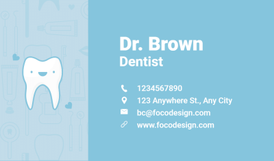 Dentist Personal Contact Information Business Card