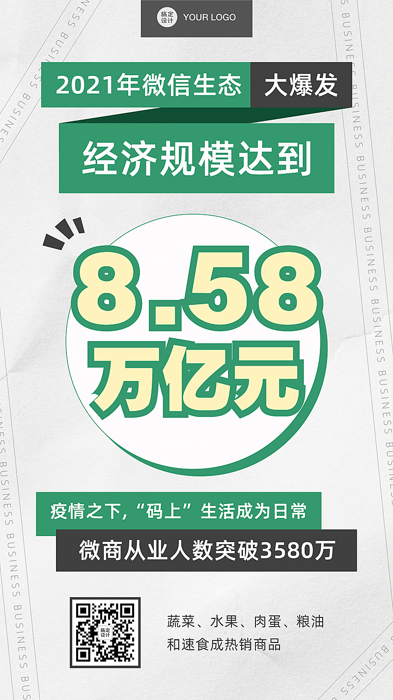 微商行业资讯纯文字大字报简约扁平