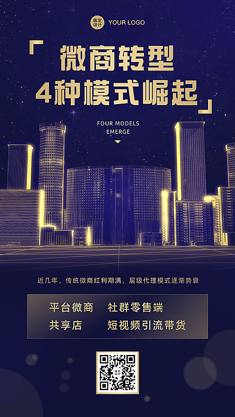 微商行业资讯品牌宣传通知海报