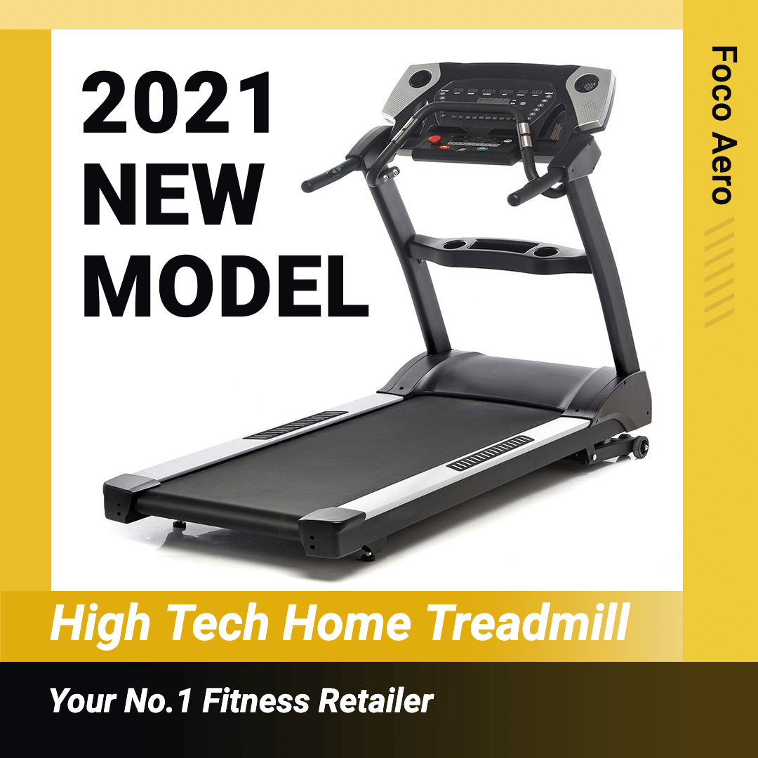 Yellow Square Frame Fashion Treadmill Display Promotion Ecommerce Product Image预览效果