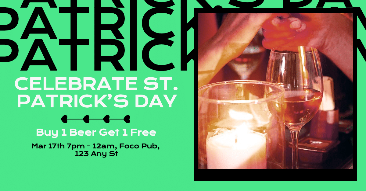St. Patrick's Day Celebrations Event Bar Promo Ecommerce Banner预览效果