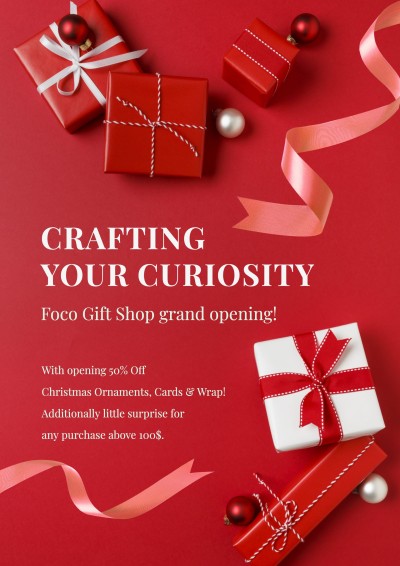Simple Fashion Style Gift Shop Grand Opening Propaganda Flyer