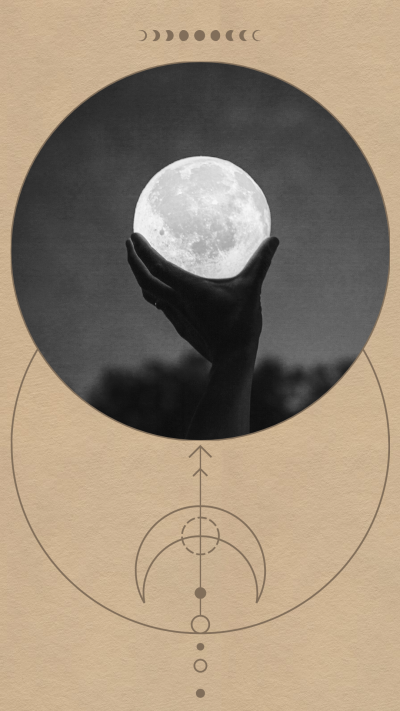 Simple Literary Hand Moon Dipslay Instagram Story