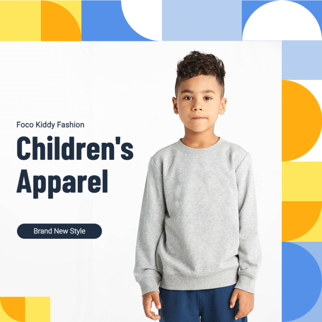 Color Block Stroke Fresh Kiddy Cloth Size Chart Ecommerce Product Image预览效果