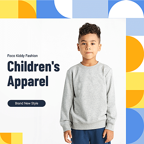 Color Block Stroke Fresh Kiddy Cloth Size Chart Ecommerce Product Image