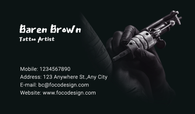 Tattoo Artist Personal Contact Information Business Card