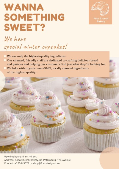 Creative Bakery New Store Opening Advertisement Promotion Flyer