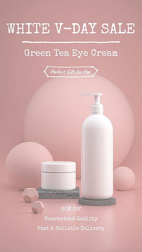 Fresh White Valentine's Day Eye Cream Discount Ecommerce Story