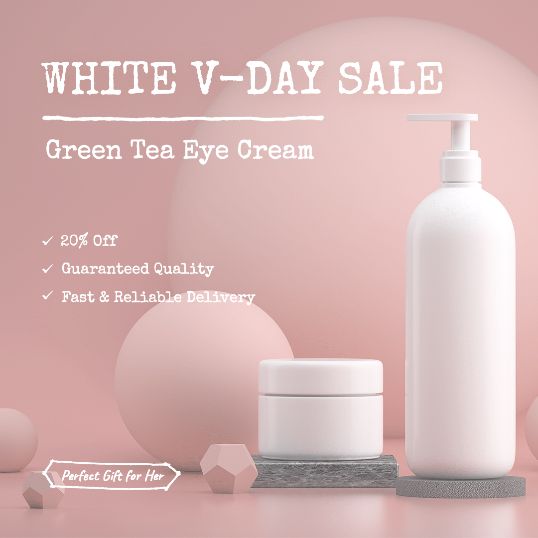 Fresh White Valentine's Day Eye Cream Discount Ecommerce Product Image预览效果