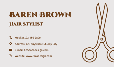 Hair Stylist Personal Contact Information Business Card