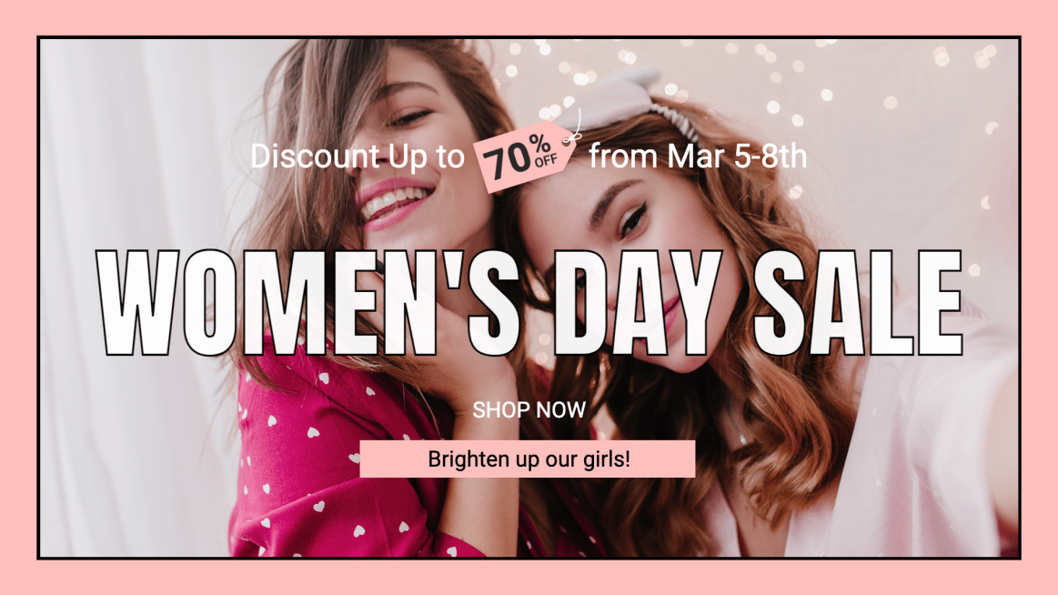 Women's Day Sale Promo Ecommerce Banner预览效果