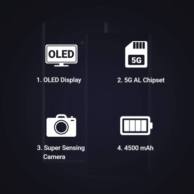 Pure Black Background Simple Smart Phone Promotion Ecommerce Product Image