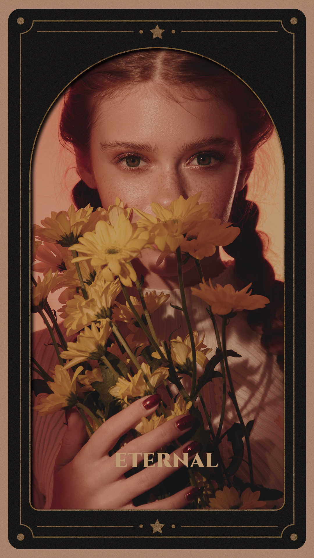 Retro Bouquet Girl Texture Instagram Story