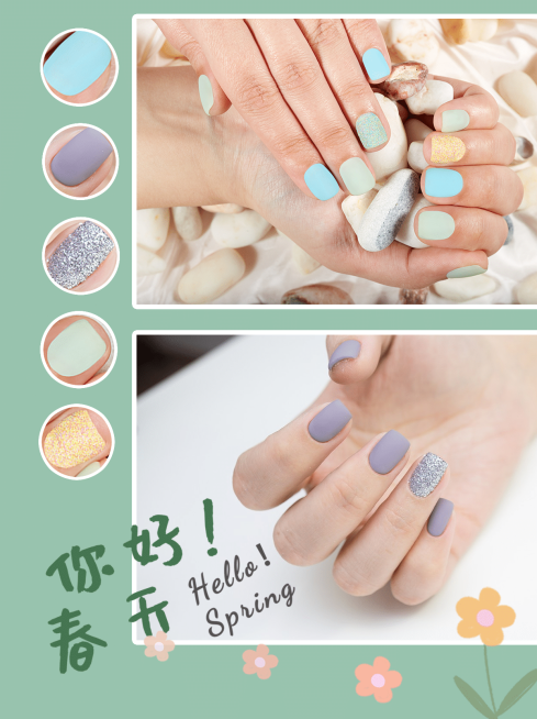 简约清新美甲晒图小红书封面配图预览效果