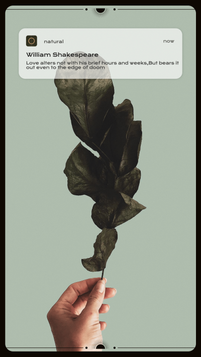Literary Retro Style Mobile Interface Simulation Leaf Element Instagram Story