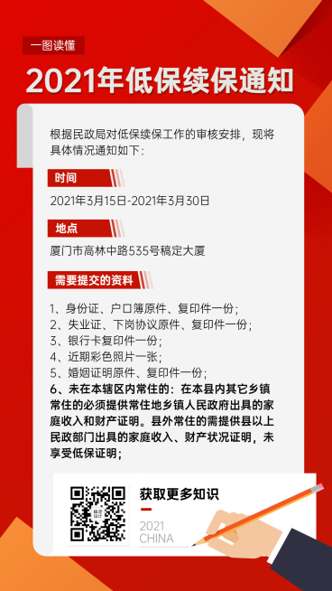 党政民生民政局低保通知手机海报预览效果