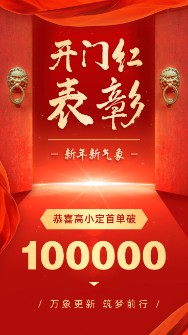 开门红出单喜报表彰纯文字喜庆红预览效果