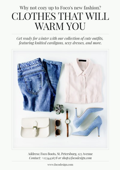 Fashionable Women's Wear Accessories New Arrival Display Flyer 