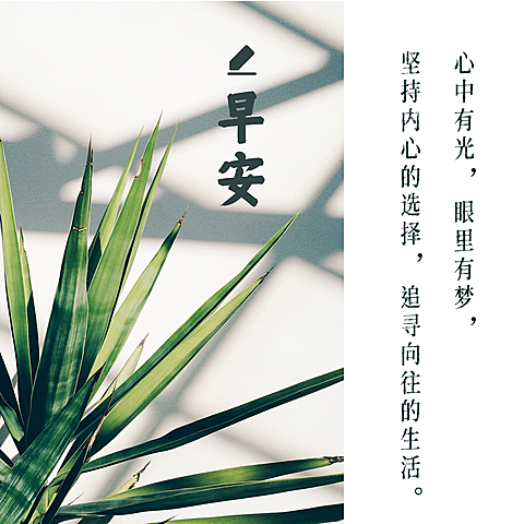 早安问候唯美简约方形海报
