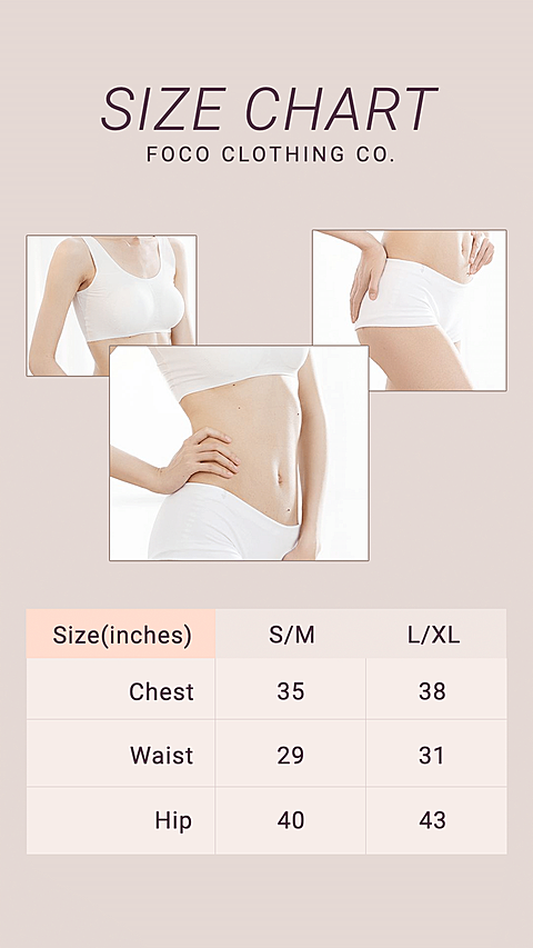Rectangle Element Simple Style Women's Underwear Size Chart Ecommerce Story