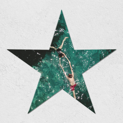 Star Shaped Couple's Swimming Picture Instagram Post