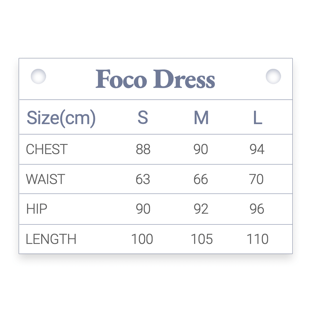 Simple Dress Women's Size Chart Ecommerce Product Image