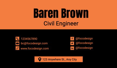Civil Engineer Personal Contact Information Business Card