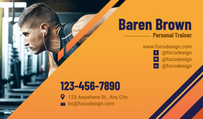 Personal Trainer Contact Information Business Card