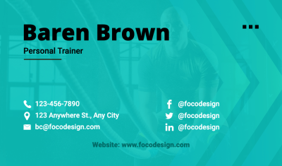 Minimalist Style Personal Trainer Contact Information Business Card