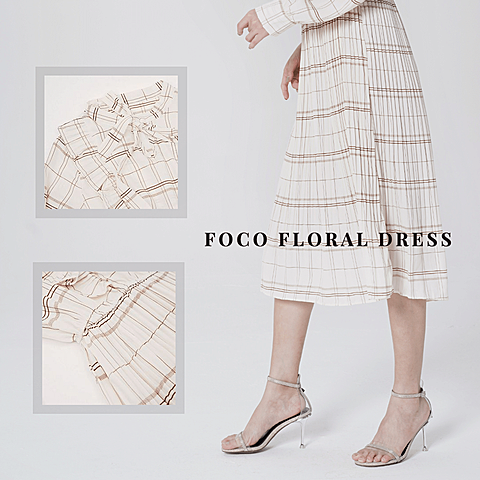 Minimalist Style Floral Dress Display Ecommerce Product Image