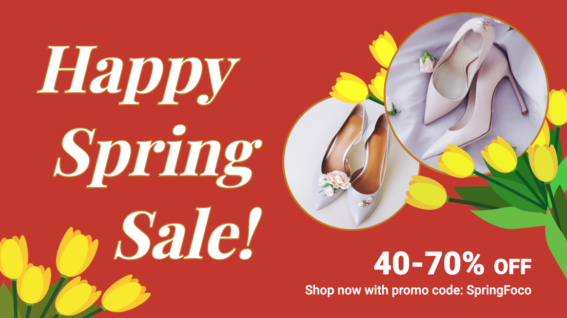 Fashion Women's Shoes Spring Sale Ecommerce Banner预览效果