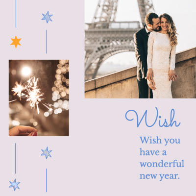 Happy New Year Couple Photos Template Simple Fashion Style Poster Instagram Post