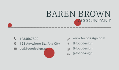 Accountant Personal Information Business Card