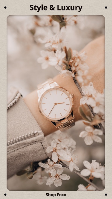 Artistic Vintage Style Watch Product Display Ecommerce Story