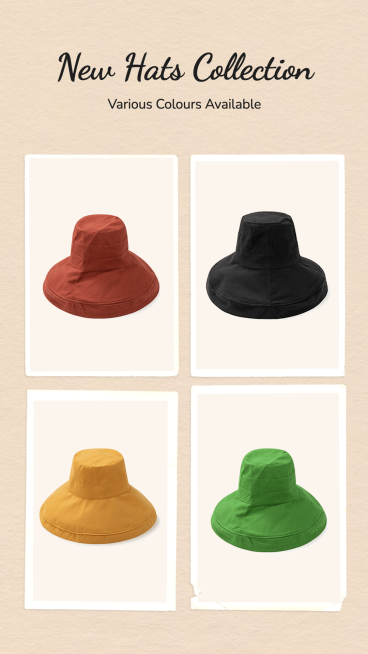 Rectangle Element Fashion Women's New Hats Collection Ecommerce Story预览效果