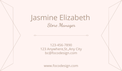 Simple Geometry Element Clothing Store Owner Personal Information Business Card