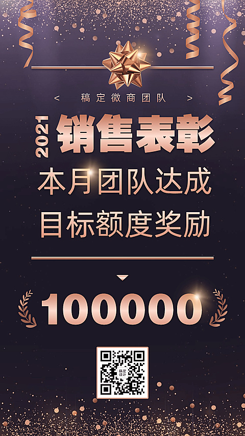 微商团队目标达成表彰喜报黑金奢华