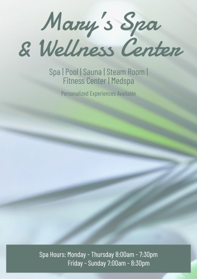 Spa Center Service Introduction Flyer