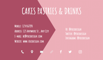 Simple Fashion Style Color Block Bakery Introduction Business Card