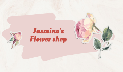 Simple Fashion Style Brush Element Florist Introduction Business Card