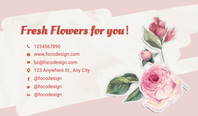 Fresh Style Flower Store Introduction Business Card
