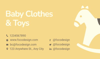 Baby Shop Contact Informations Business Card