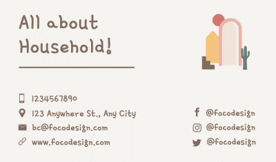 Household Shop Introduction Business Card