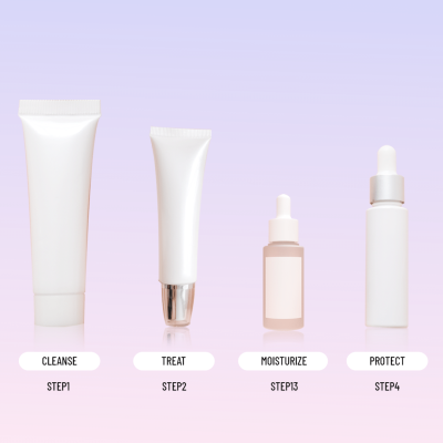 Simple Skincare Products Steps Display Instagram Post