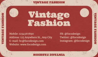 Retro Circle Element Clothing Store Introduction Propaganda Business Card
