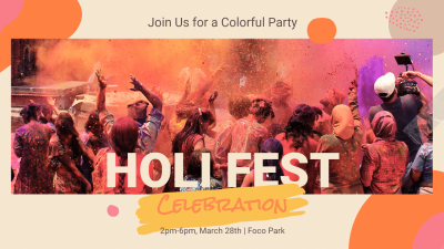 Creative Holi Festival Celebrate Party Facebook Cover