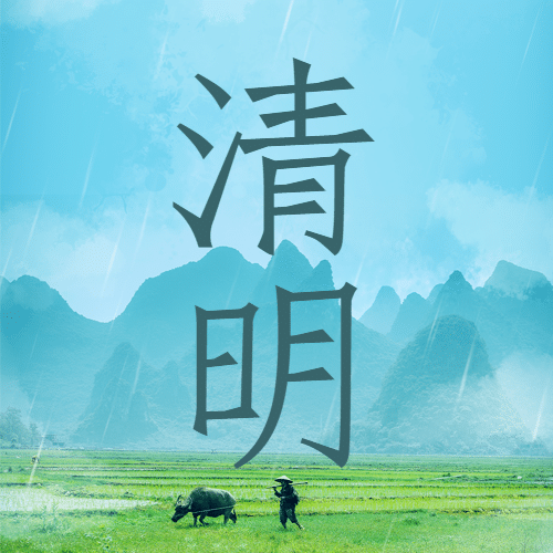 清明-节气落雨春天手绘公众号次图预览效果
